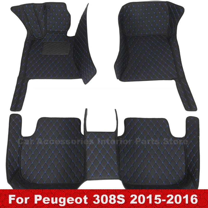 

Car Floor Mats For Peugeot 308S 2016 2015 Car Carpets Artificial Leather Waterproof Custom Interior Accessories Foot Pads