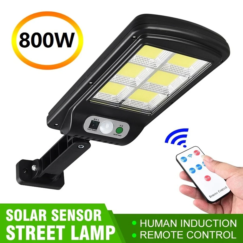 128 COB Solar Street Lights Outdoor Security Light Wall Lamp Waterproof PIR Motion Sensor Smart Remote Control Lamp 500-1000W