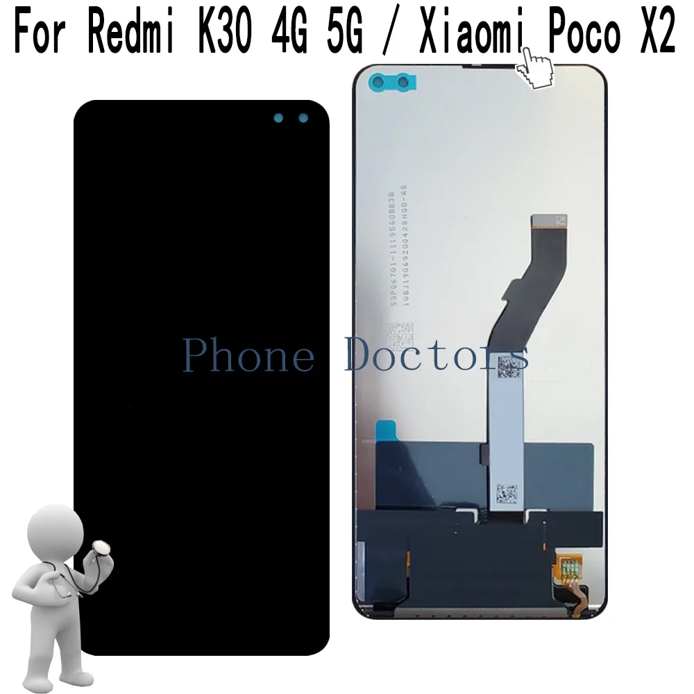 6.67'' For Xiaomi Redmi K30 4G 5G / Pocophone Poco X2 Full LCD Display + Touch Screen Digitizer Assembly With Frame