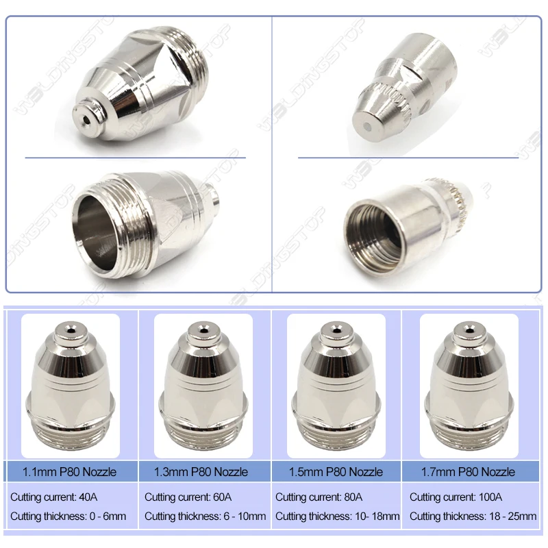 Bico de eletrodo para corte de plasma p80 cabeça consumível pkg/10