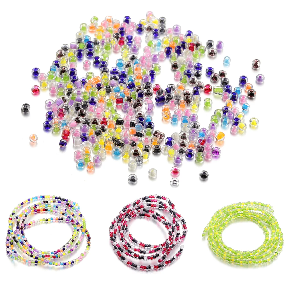 

400-1400Pcs 2mm 3mm 4mm Peach Multicolor Czech Glass Seed Spacer Beads Crystal Round Beads for DIY Jewelry Making Accessories