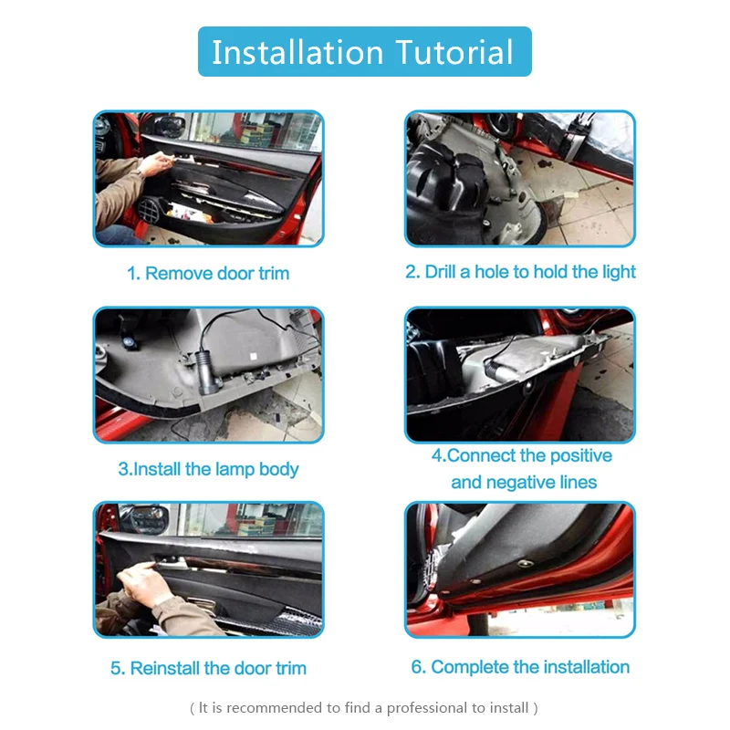 2x proyector láser Universal con cable para puerta de coche, luz LED de bienvenida con logotipo, estilo de coche, lámpara de sombra fantasma, accesorios para coche