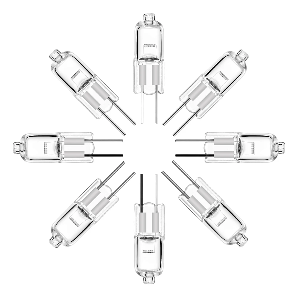 10 unids/lote blanco cálido 2900K cuentas de lámpara halógena G4 12V 5W 10W 20W 35W 50W G4 bombillas halógenas globo de luz lote JC lámpara LED bipin