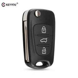 KEYYOU-carcasa de llave de coche plegable para kia sportage picanto 3 rio k2 K5 cerato ceed soul, hyundai auto key blanks Remote