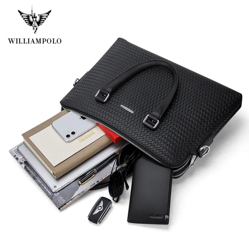 2020 Brand Business Men\'s Briefcase High Quality Totes Leather Men Laptop Handbags Messenger Bags For Male