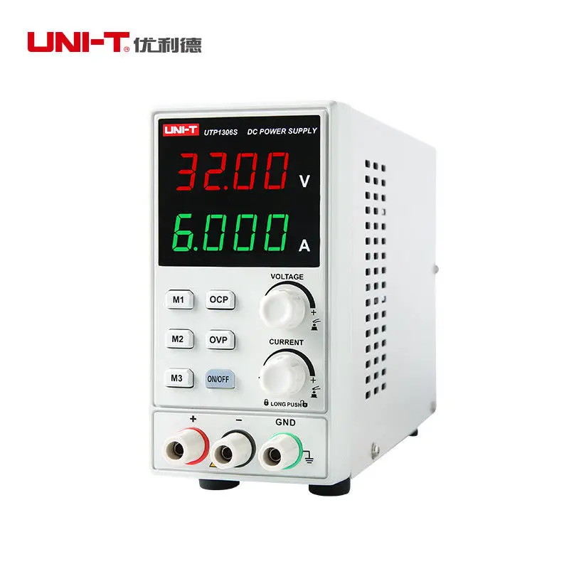 UNI-T-fuente de alimentación de un solo canal UTP1306S, estabilizador, regulador de voltaje, 32V/6A, pantalla de 4bits, instrumento de laboratorio