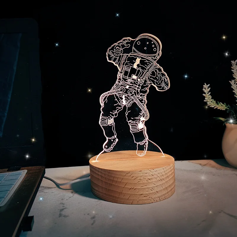 

Ночник ходящий по земле Астронавт USB, креативный настольный 3D светильник для космонавта, спальни, Интернета, Красный Мужской светильник, подарок на день рождения