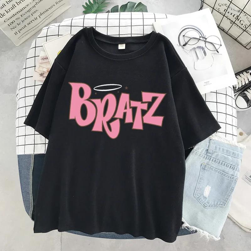 Y2k Aesthetic t-shirt women harajuku Bratz letter t shirt for women tops 2020 fashion short sleeve Summer gothic female T-shirt