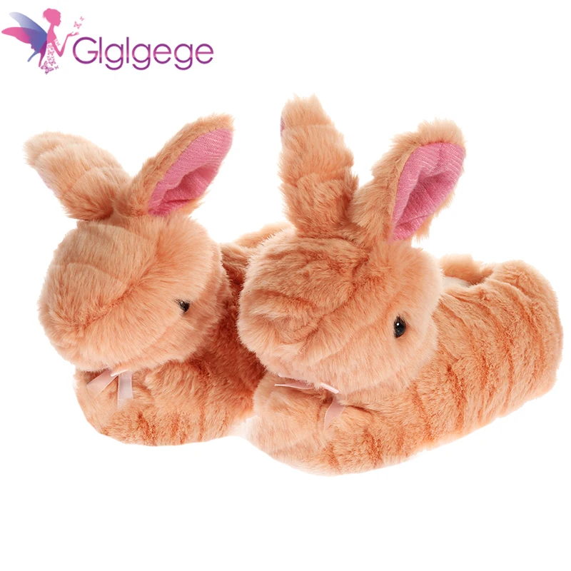 

Glglgege Children Cotton Shoes Kids Home Slippers Boys And Girls Baby Cute Rabbit Ears Plush Ball Thickening Warm Indoor Shoes