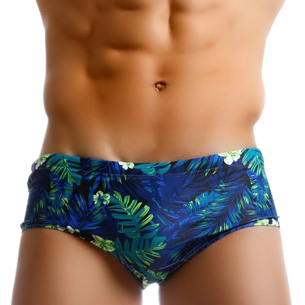 Brand man Swim Pants Printed Drawstring Bathing-Pants Push-up Stretch Casual Soft Sexy Outdoors Beach Swimming Swimwear Male