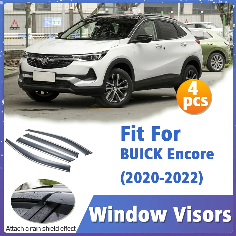 

Window Visor Guard for BUICK Encore 2020-2022 Vent Cover Trim Awnings Shelters Protection Sun Rain Deflector Auto Accessories