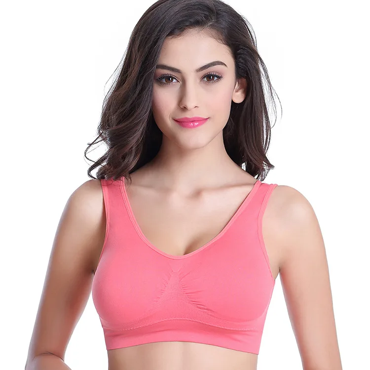 S-4XL Womens Sport Bra Fitness Yoga Running Vest Underwear  7 Colors Padded Crop Tops Underwear No Wire-rim Female gym top bras