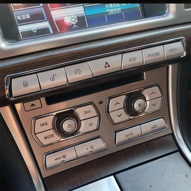 For Jaguar XF 2012-15 Aluminum Alloy Car Central Control Air Conditioning Multimedia Button Decoration Stickers Car Accessories - view 3