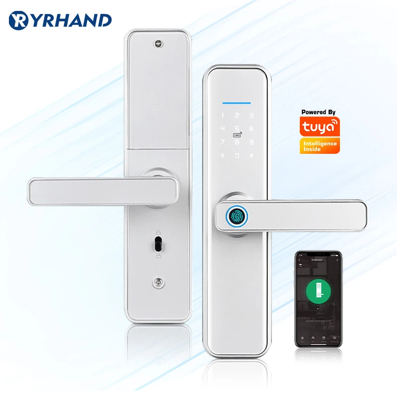 Fingerprint Waterproof Tuya cerradura inteligente fechadura eletronica sliver smart door lock