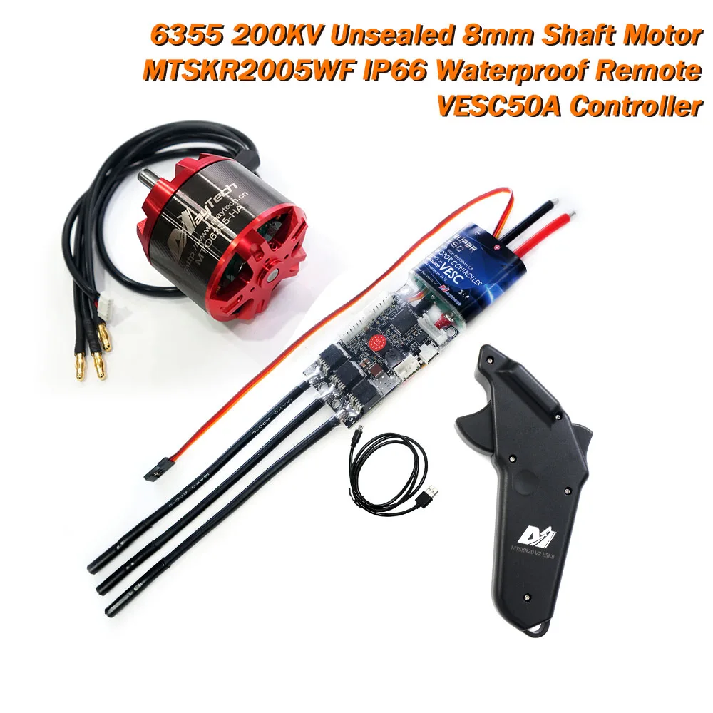 

Maytech Skateboard Remote Control Waterpoof 2005WF Motor Speed Controller 50A VESC Brushless Motor Kit 3000W 6355