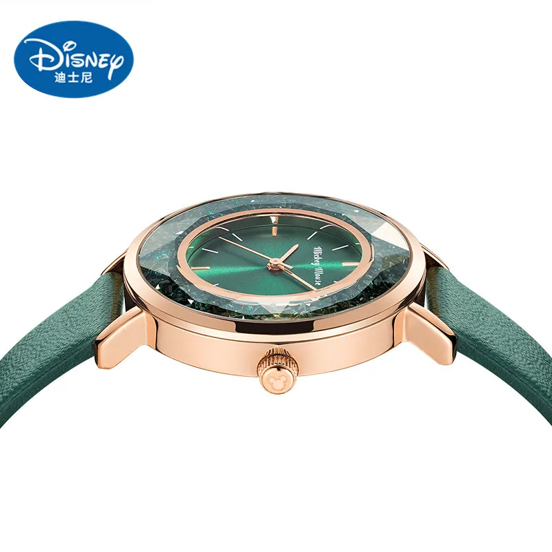 Disney For Women Watch Girl Micky Mouse Flower Mirror 3D Stereo Quartz Wristwatch Waterproof Casual Dress Female Lady Gift Clock
