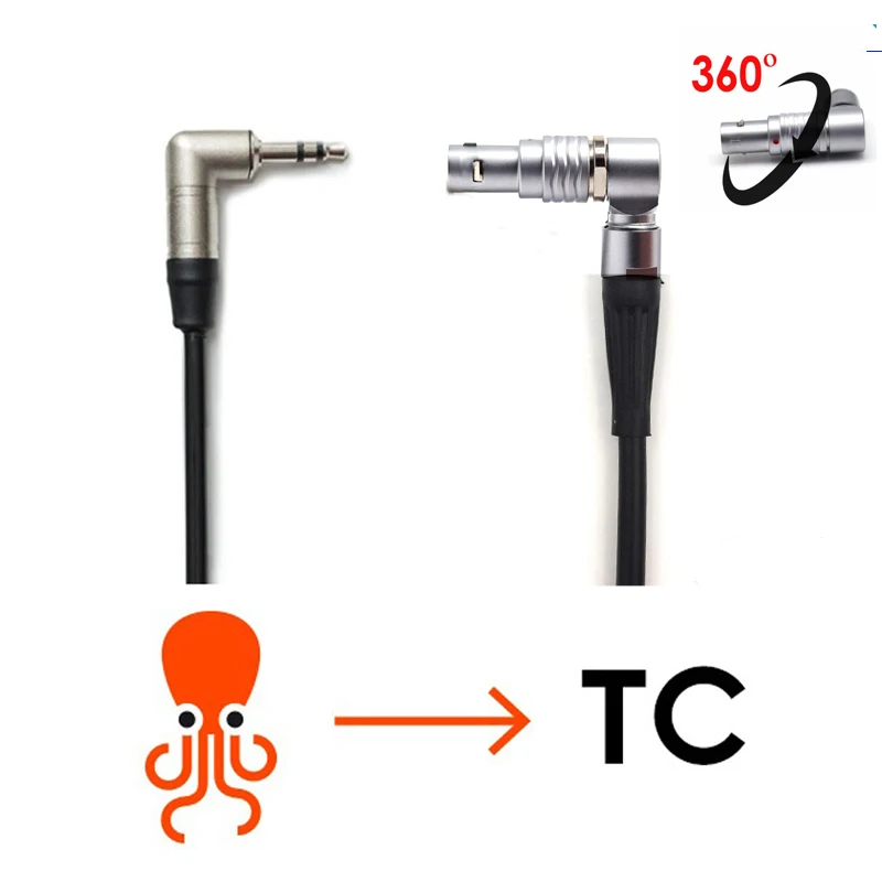 Tentacle Sync Time code cable 3.5 to Rotating right-angle 5-pin for ARRI ALEXA mini ,mini LF,XT sound devices 664 688 633(enter)