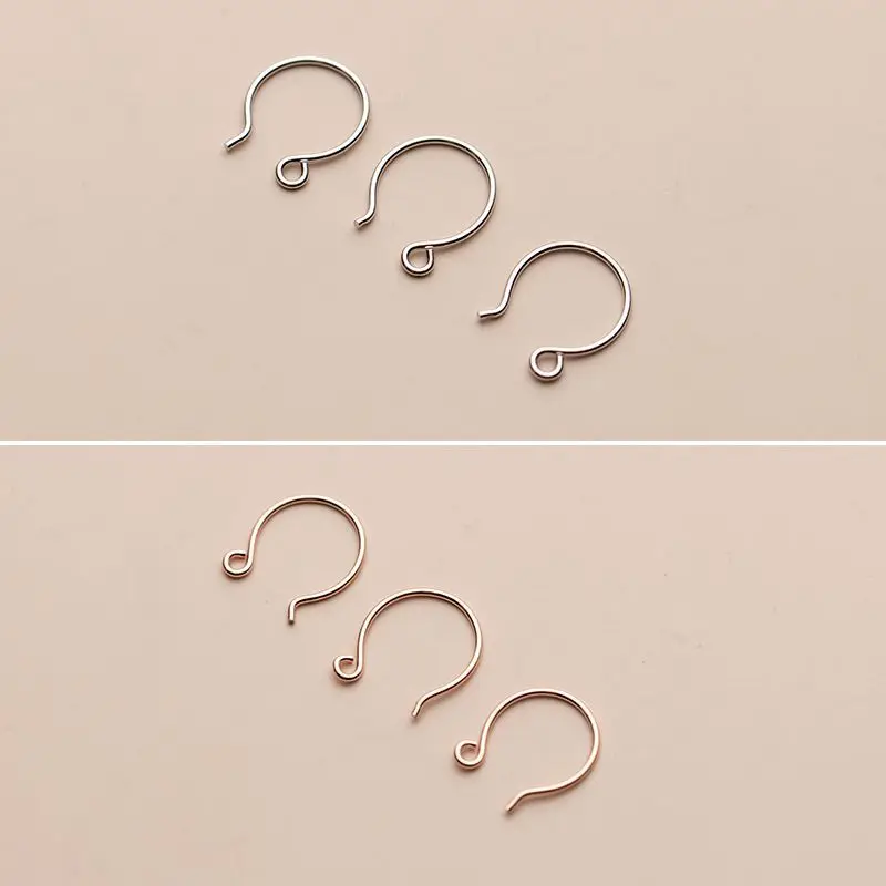 2pcs/lot 100% 925 Sterling Silver Dangle Earring Hooks Semi-finished Hoop Earring Connector DIY Jewelry Accessories For Women