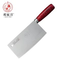 DengJia FULL Tang 7-8 Inch Chef Household Kitchen Knife For Cutting Meat With Round Wooden Handle Cutting Kitchen Cooking Tools