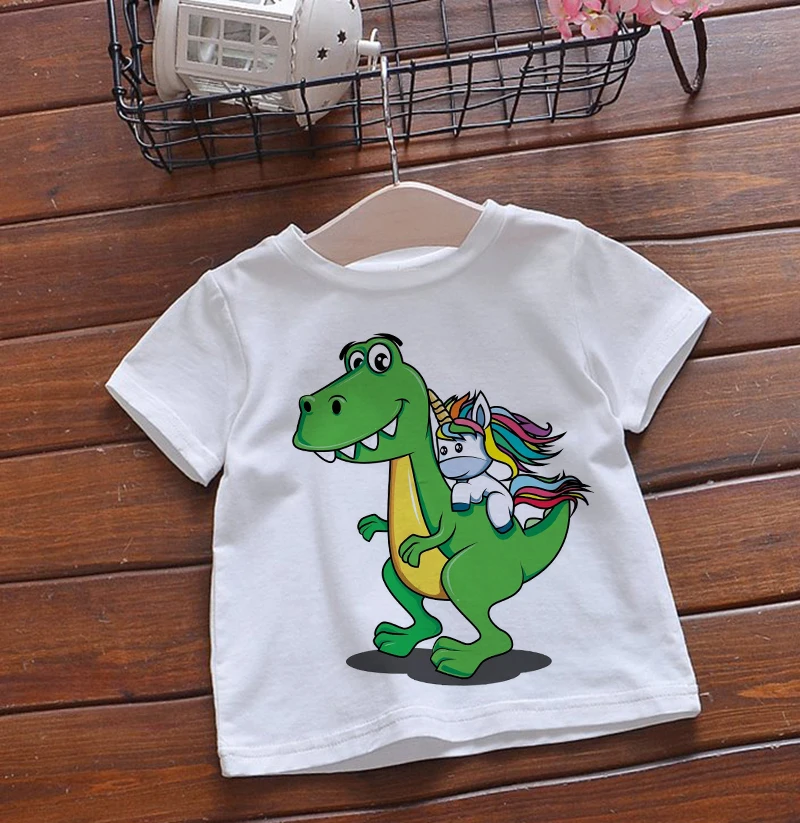 Dinosaur Birthday Shirt Unicorn T-Shirt Birthday Wild One Tee Dinosaur Party Shirt Dinosaur Theme Gift Boys Fashion Tee 3 Color