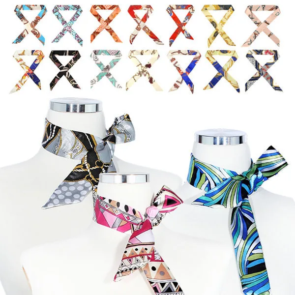 

New Arrivals Bag Scarf Print Silk Scarf Women Small Bag Ribbon Fashion Female Hair Ribbons Fashion Handbag Scarves