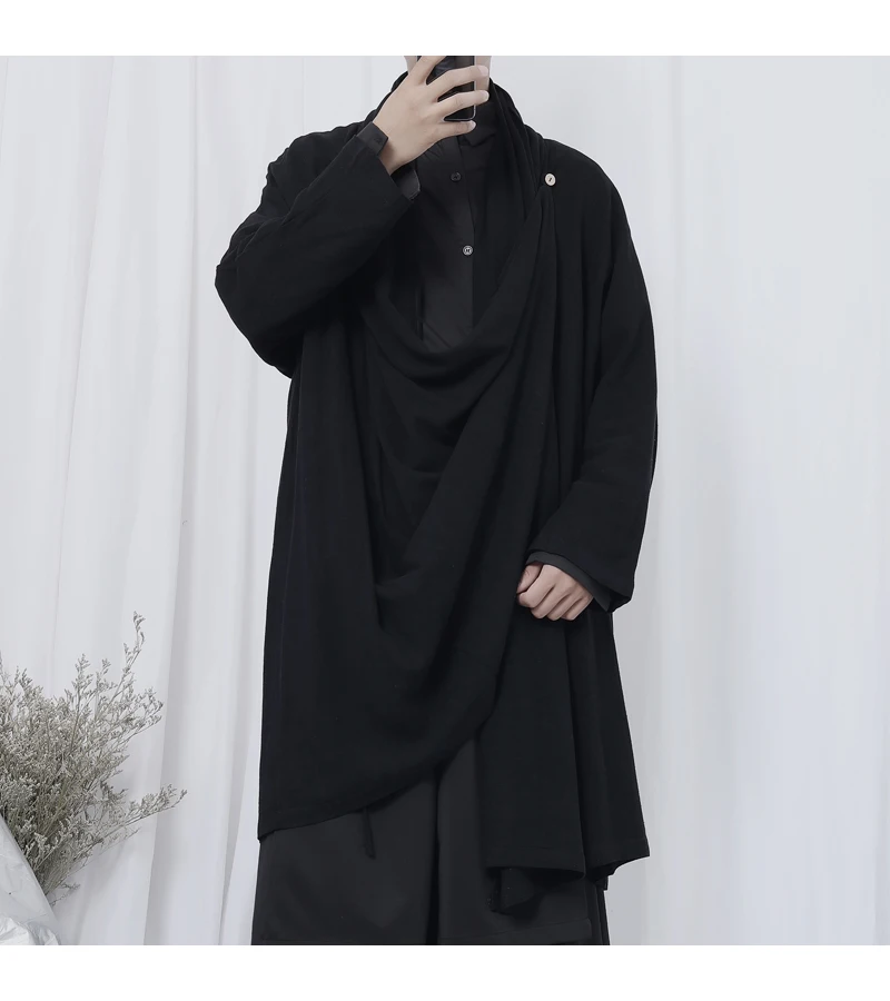 

New Style Windbreaker Men's Black Simple Large Loose Jacket Fashion Windbreaker Personality Spring New Large Fashion Coat