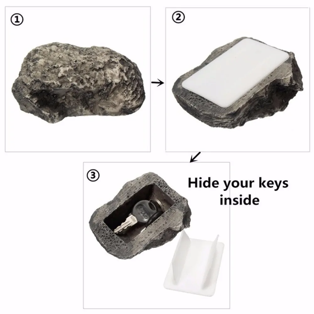 LESHP Stone Shape Key safe Storage Box Portable Small Size Resin Desktop Safety Box Keys Storage Organizer wholesale
