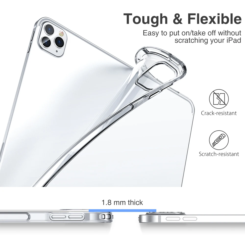 ESR für iPad Pro 11 Fall 2021 für iPad Air 5 4 Fall 2022 2020 Weiche Flexible Abdeckung für iPad pro 11 12,9 2020 10,9 TPU Klarer Fall