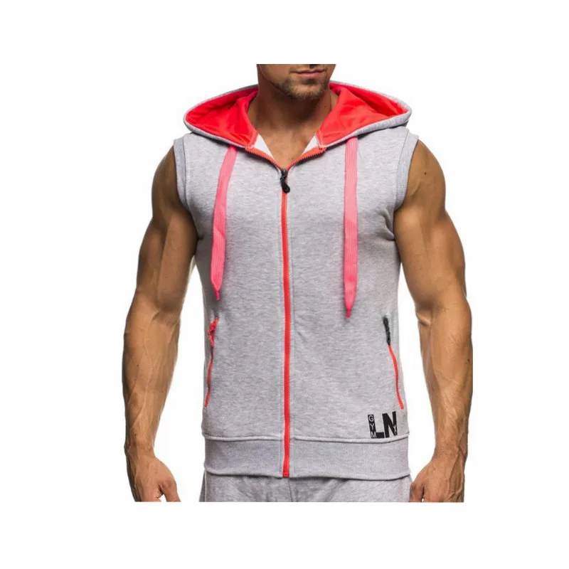 Mens Sleeveless Sweatshirt Hoodies New Clothing Hooded Tank Top Sporting Hooded for Mens Joggers Sportswear vest