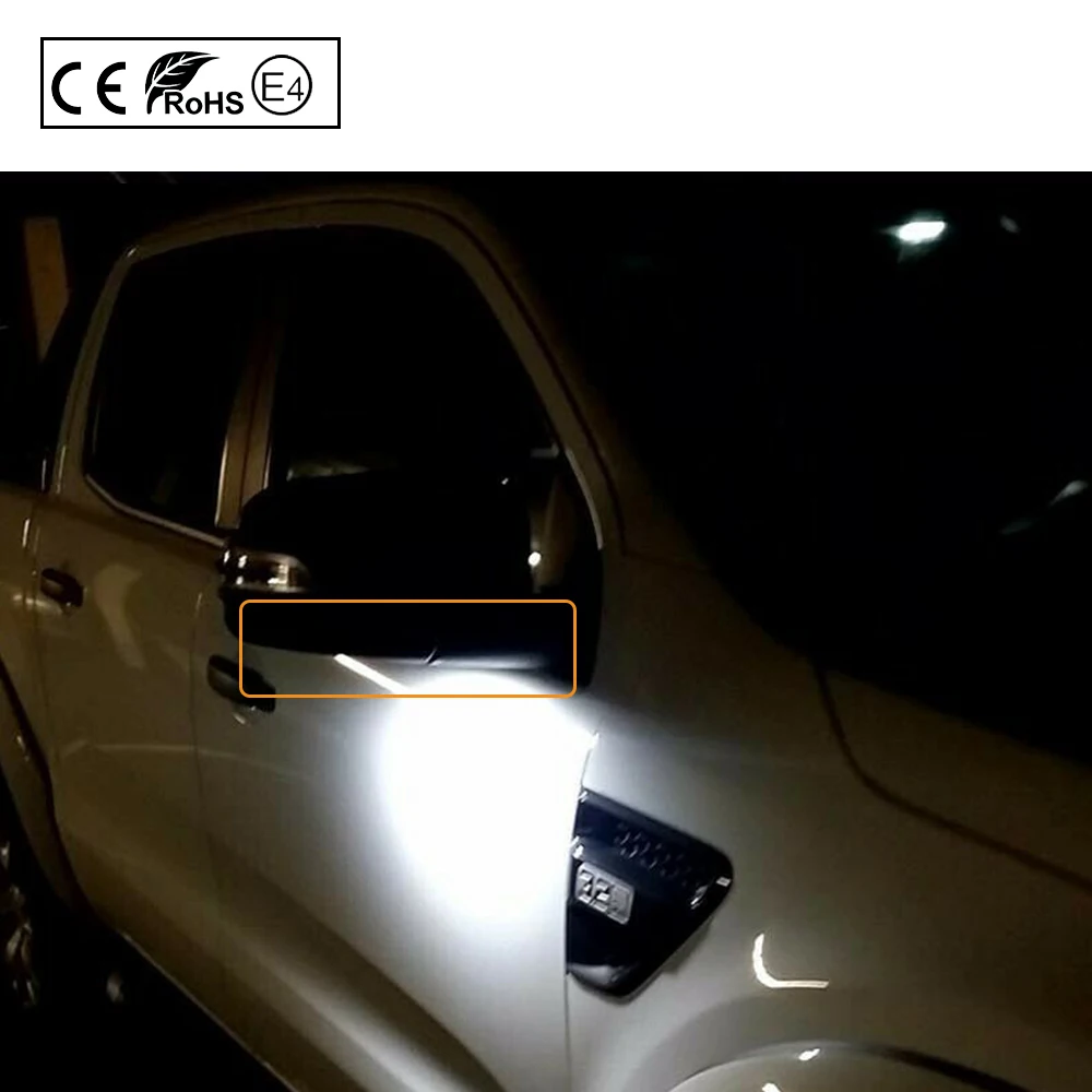 2Pcs LED Under Mirror Puddle Light For Toyota Tundra Sequoia 2008 2009 2010 2012 2013 2014 2015 2016 LED Side Mirror Puddle Lamp