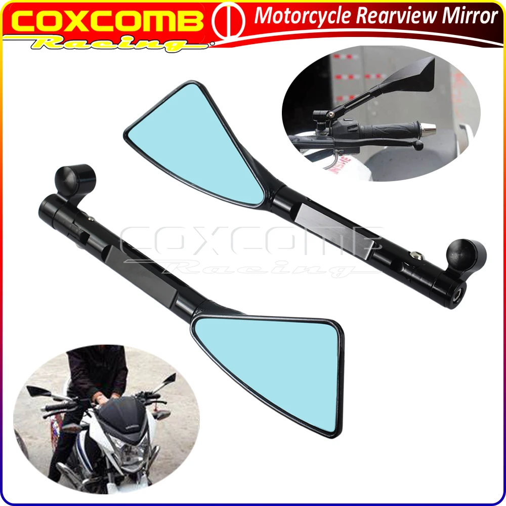 Universal Motorcycle 8mm 10mm Handle Bar End Rearview Mirror CNC Side Mirrors For Honda CB600F Yamaha YS 150 TMAX 530 TDM 850