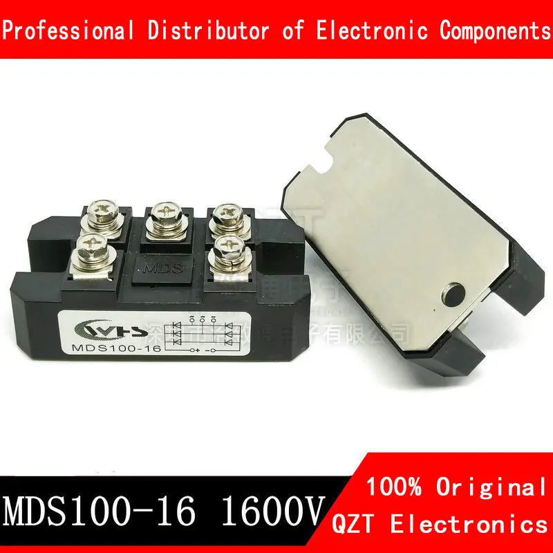 Rectificador de puente de diodo trifásico, MDS100A, 100A, 1600V, 1 unidad