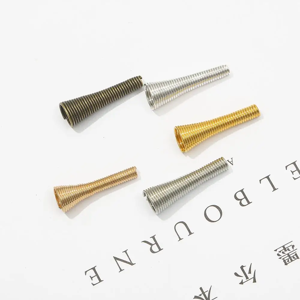 10pcs/lot Metal Spring Funnel Shape Spacer Beads Caps Beading Supplies Cone Spring Coil End caps For Jewelry Makings Accessories