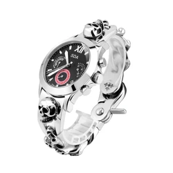 SDA New Fashion Design for Cool Men Giving Fashion Silver 316l Stainless Steel Japanese Movement Quartz Skull Watches W200