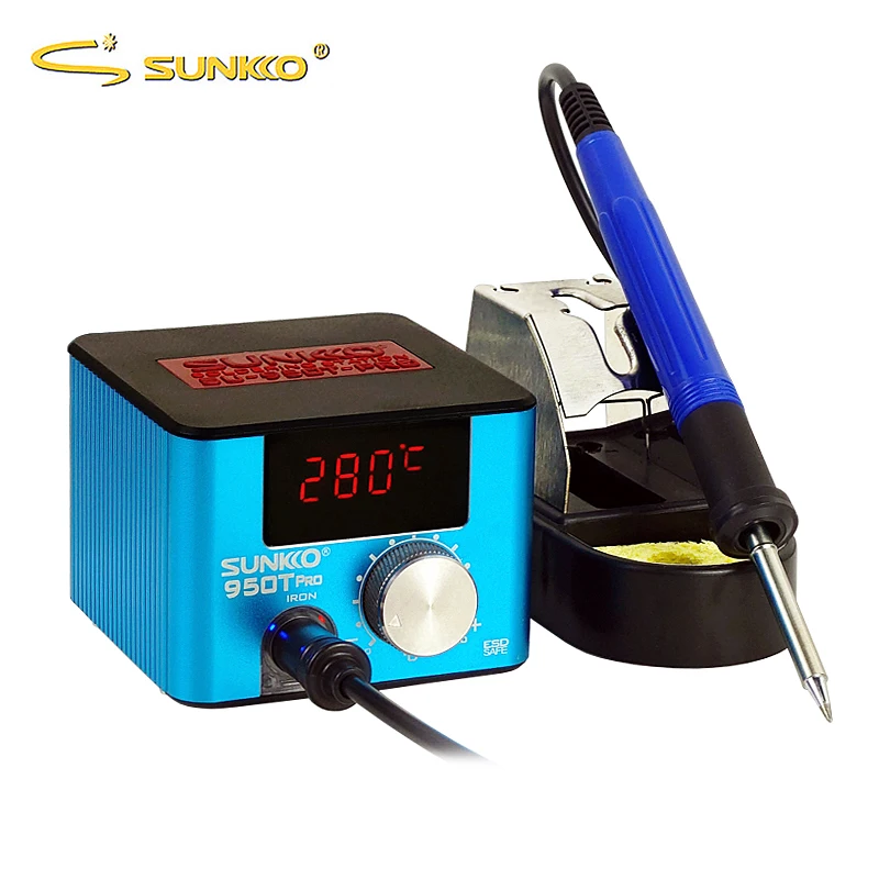 SUNKKO 950T Pro Stazione di saldatura portatile T12 75W Antistatico Temperatura costante Strumento di saldatura regolabile Stazioni di ferro per