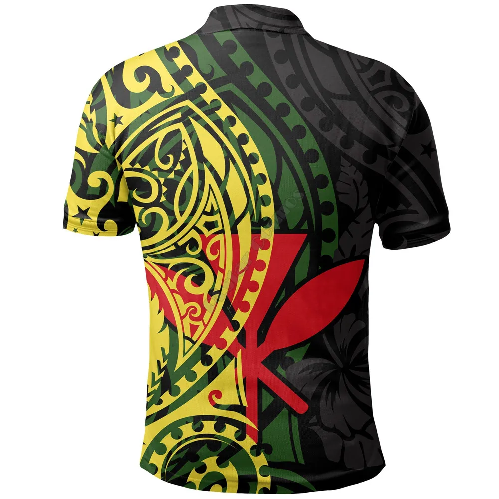 Hawaii Polo Shirt Polynesian Patterns And Map 3D Printed Polo Shirt Men Women Short Sleeve Summer T-shirt