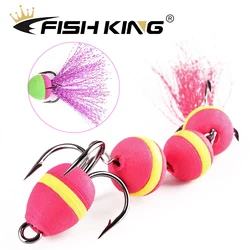 FISH KING Foam Bait Fishing Lure Soft Minnow Barbed Hooks Wobbler Bass Pike Artificial Bait Carp Fishing Tackle