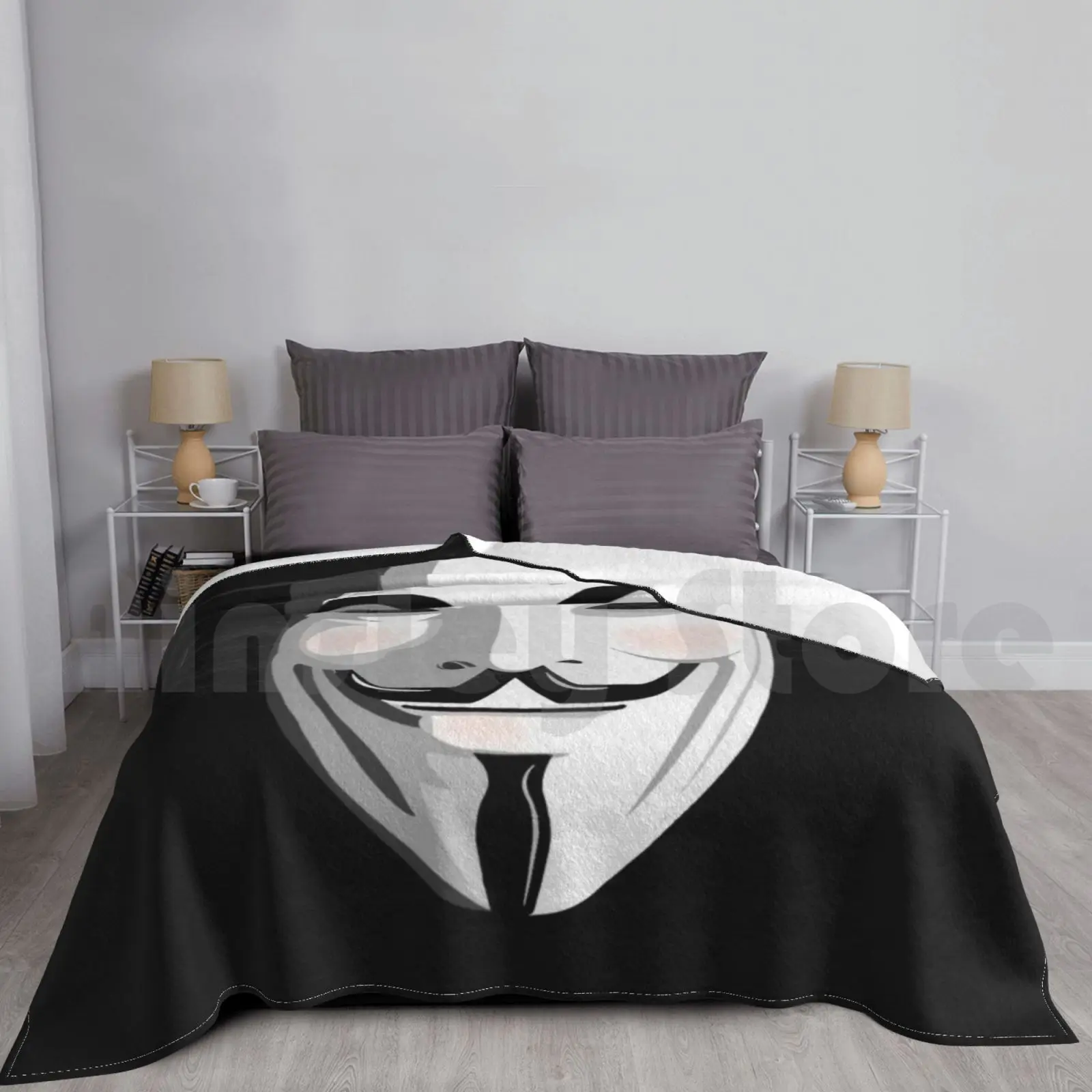 Manta Guy Fawkes Moda Tanque personalizado Athena Riot Alpha Anonymous Protest We Are Legion Spec Ops Negro