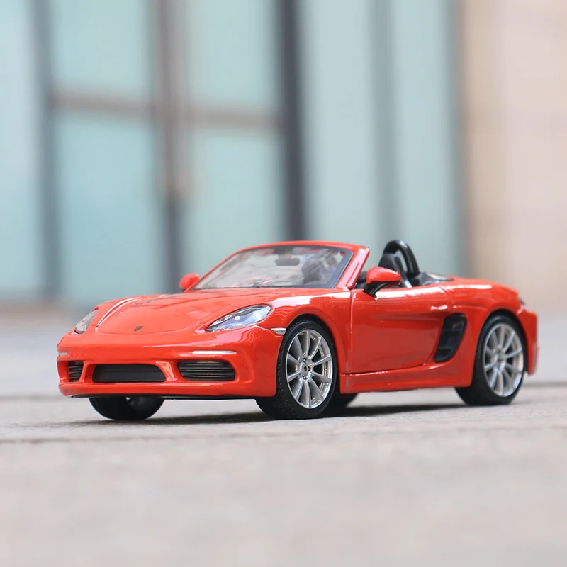 Bbugo 1:24 스케일 포르쉐 718 Boxster 합금 레이싱 카 합금 럭셔리 자동차 다이 캐스트 자동차 모델 장난감 컬렉션 선물