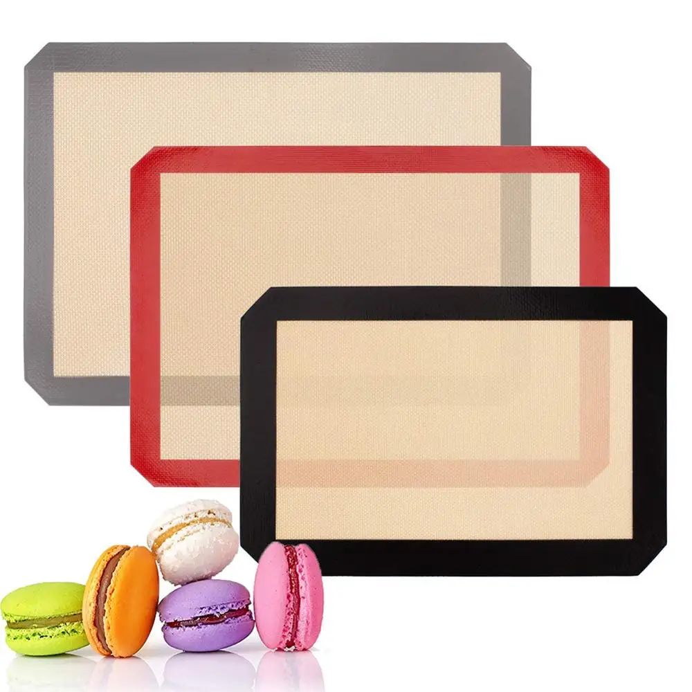 Silicone Baking Mat Sheet Non-Stick Cooking Macarons Pastry Mats Cake Tray Oven Dough Rolling Sheet Liner Pad Board Cookie Kit