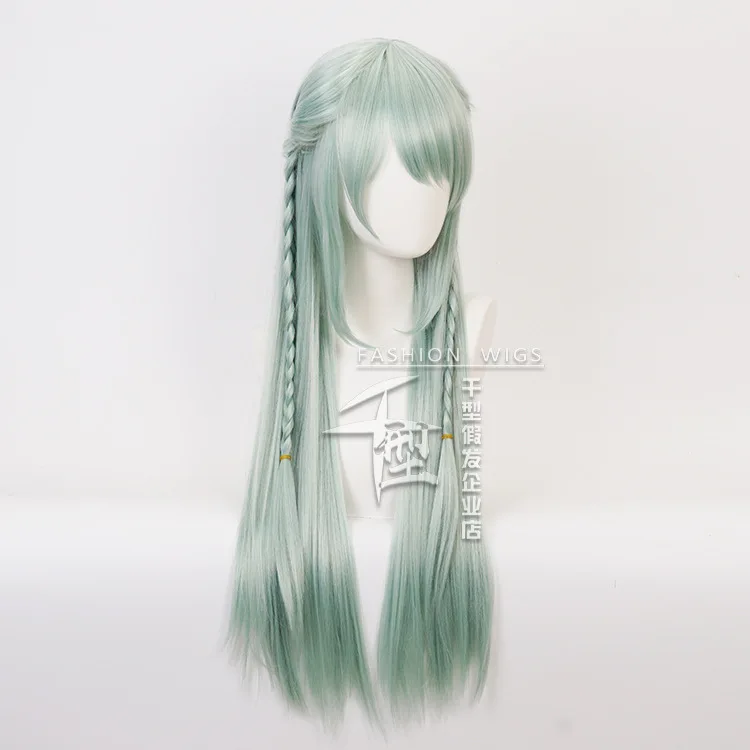 Game Princess Connect! Re:Dive Cosplay Wigs Misumi Chika Green Synthetic Hair Anime role play Wig for Halloween Party + Wig Cap