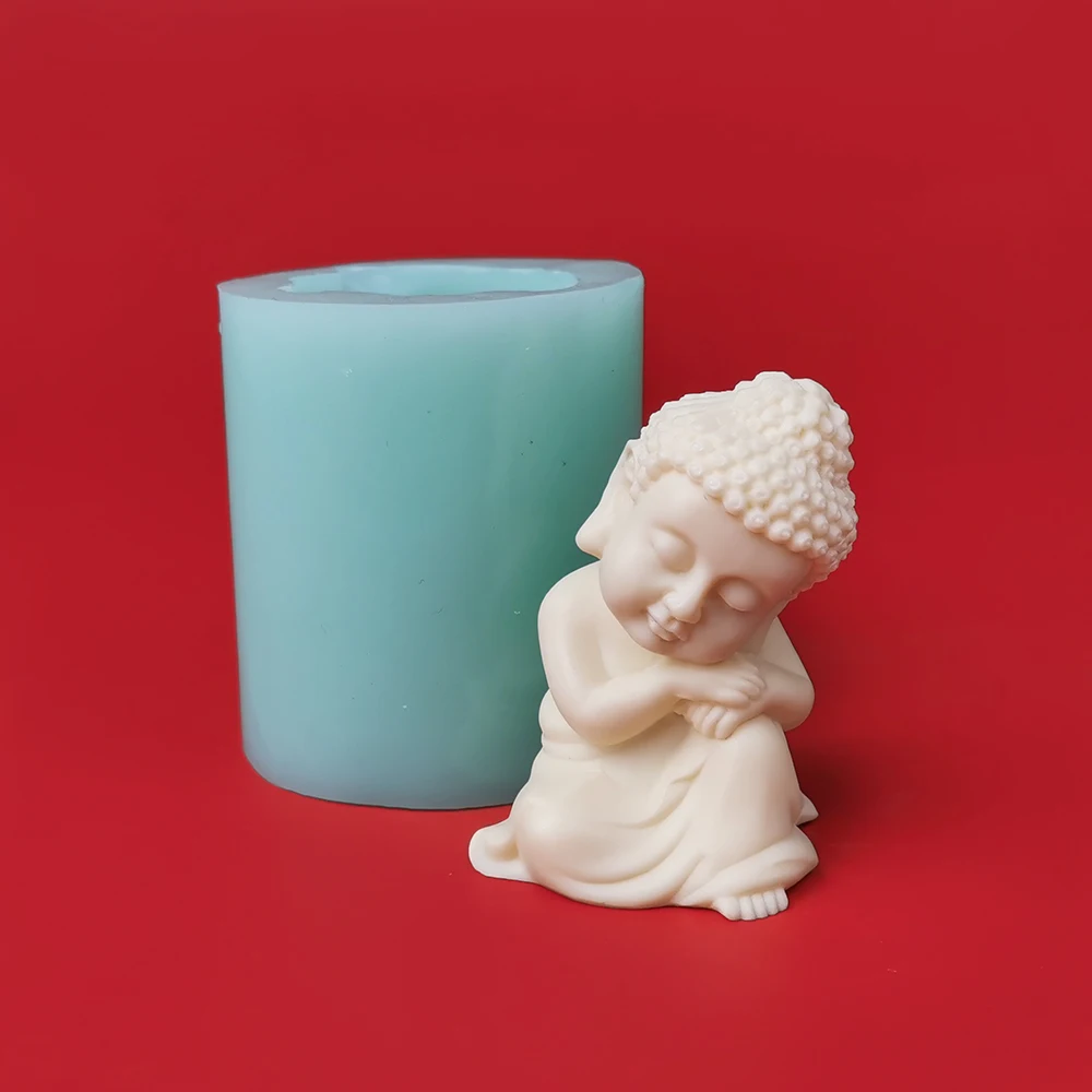 

TS0207 PRZY Molds Silicone 3D Sitting Buddha Moulds Buddha Candle Soap Mold Clay Resin Moulds