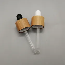 18mm cosmetic glass bottle dropper cap ecofriendly wooden bamboo cover pipetting lid essential oil bottles top 18/415
