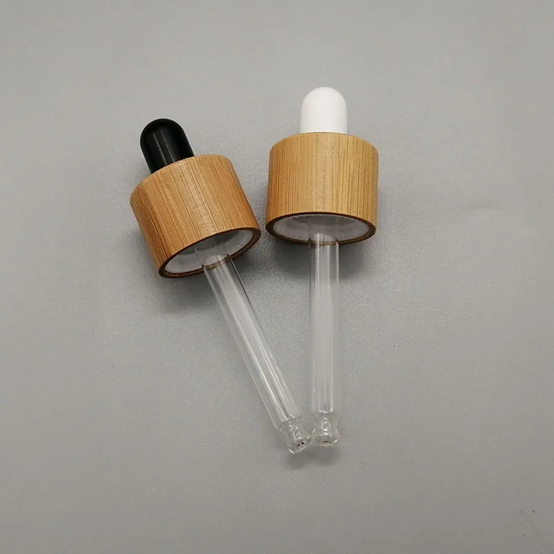 18mm cosmetic glass bottle dropper cap ecofriendly wooden bamboo cover pipetting lid essential oil bottles top 18/415