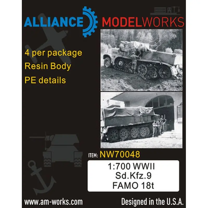 

AM-WORKS NW70048 1/700 WWII German Sd.Kfz.9 Famo 18t (4pcs) - Upgrade Detail Set