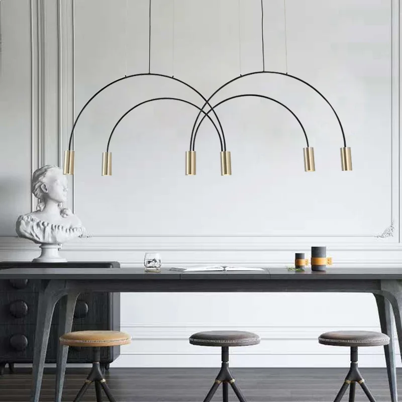 

Modern Creative Personality Art Geometric Line Chandelier Suitable for Restaurant and Clothing Store Interior Decoration Lamps