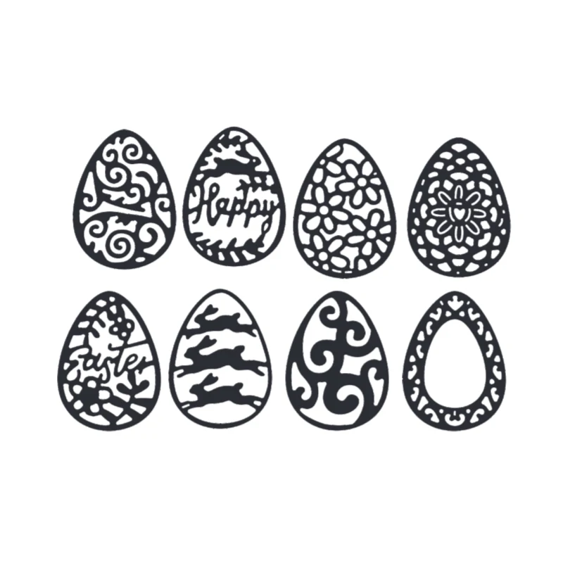 8pcs/set easter eggs cutting die cut die mold 2021 new diecuts for diy scrapbooking paper cards making crafts