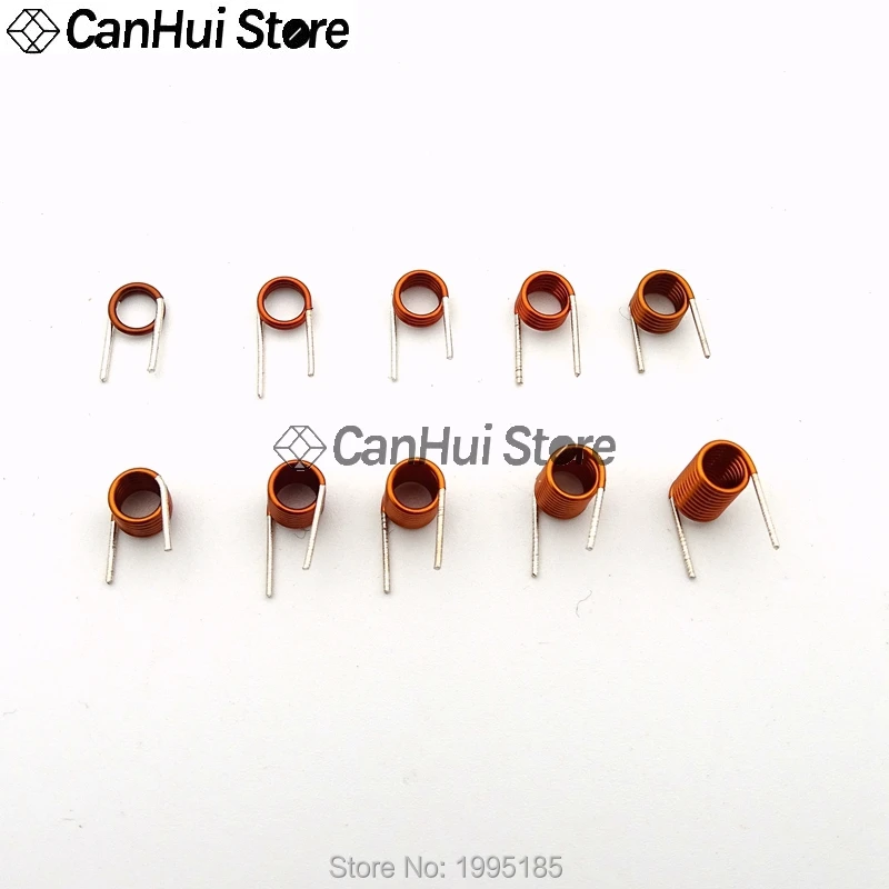 50pcs coilcraft inductor Copper Wire Hollow Coil Inductance Remote Control FM Inductor3.5*1.5/2.5/3.5/4.5/6.5/7.5/8.5/10.5T*0.7