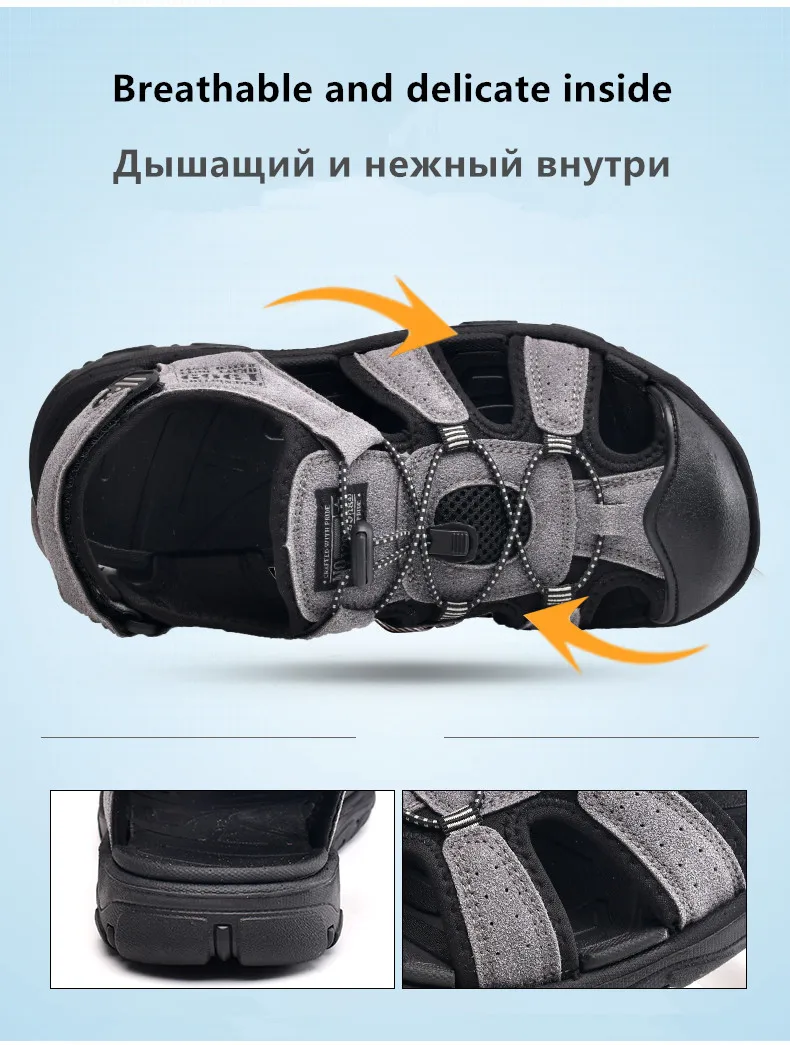 Lässige Herren-Outdoor-Sandalen, Sommer, atmungsaktiv, flache Sohle, Strandschuhe, bequem, weich, zum Gehen, Wandern, sportliche Herrenschuhe 2020 – Detail 9