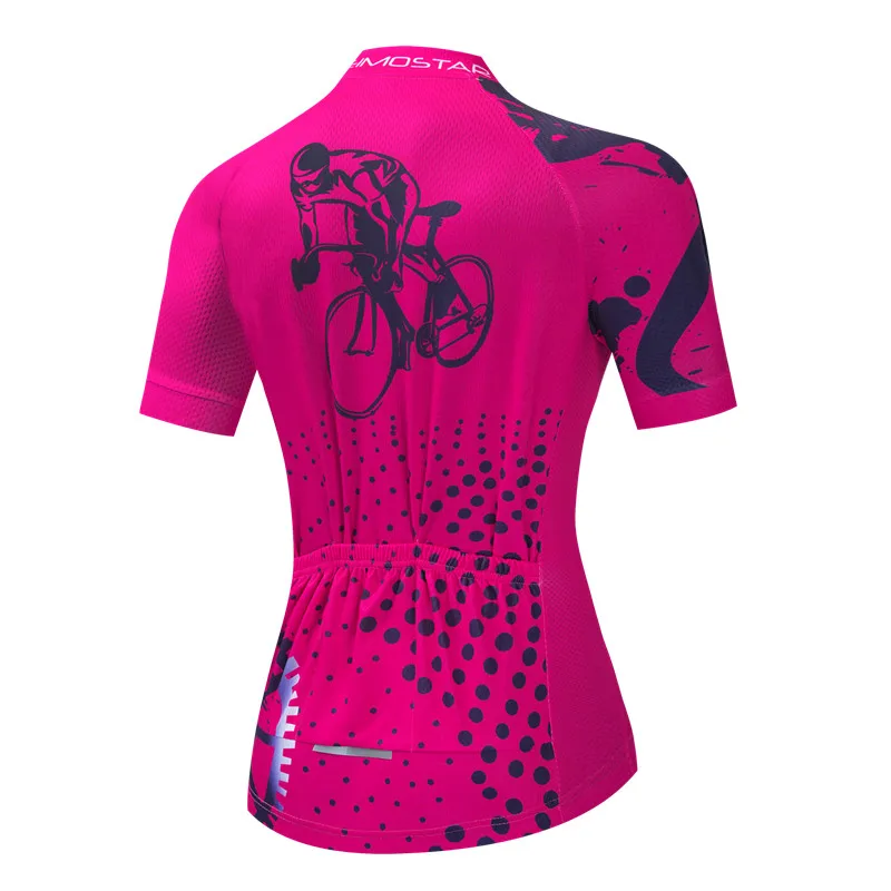 Weimostar Women\'s Cycling Jersey Pink mtb Bike Jersey Breathable Bicycle Shirt Anti-UV Cycle Wear Road Cycling Clothing Maillot